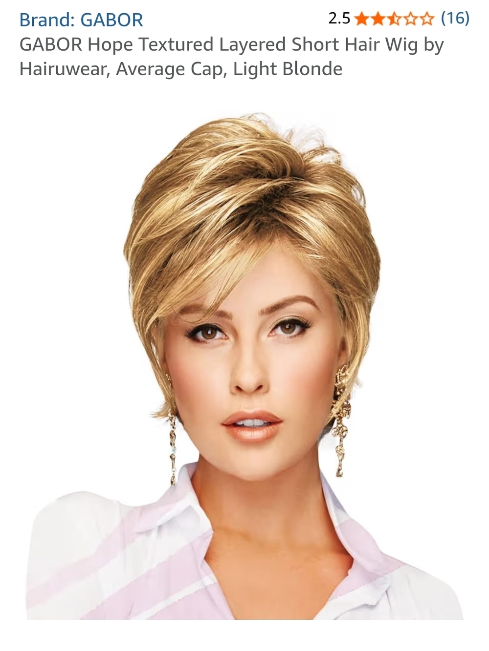 Gabor Short Layered Wig in Medium Blonde